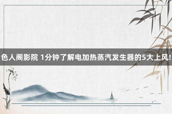 色人阁影院 1分钟了解电加热蒸汽发生器的5大上风!