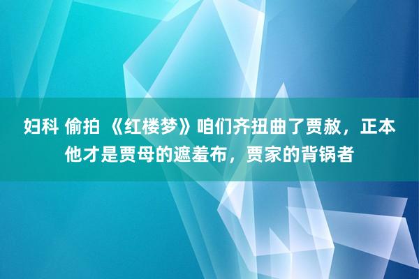 妇科 偷拍 《红楼梦》咱们齐扭曲了贾赦，正本他才是贾母的遮羞布，贾家的背锅者